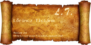 Lőrincz Ticiána névjegykártya